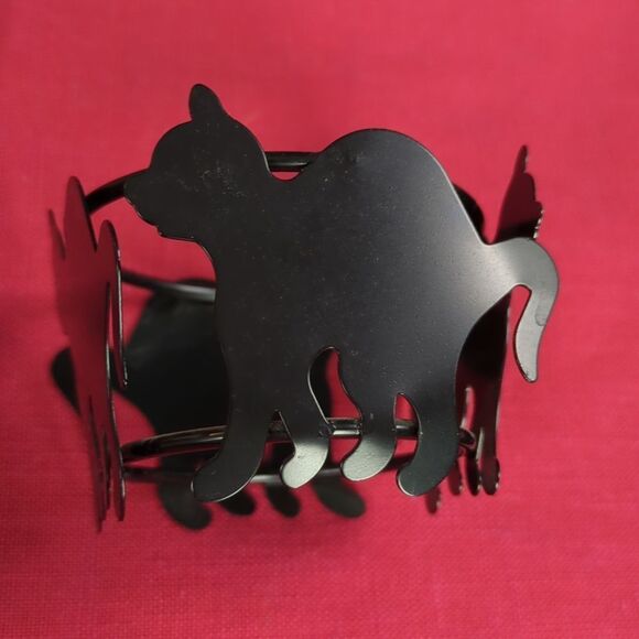For Kitty Rescue! Vintage Metal Mama Kitty & Kittens Votive Candle Holder - Picture 11 of 16